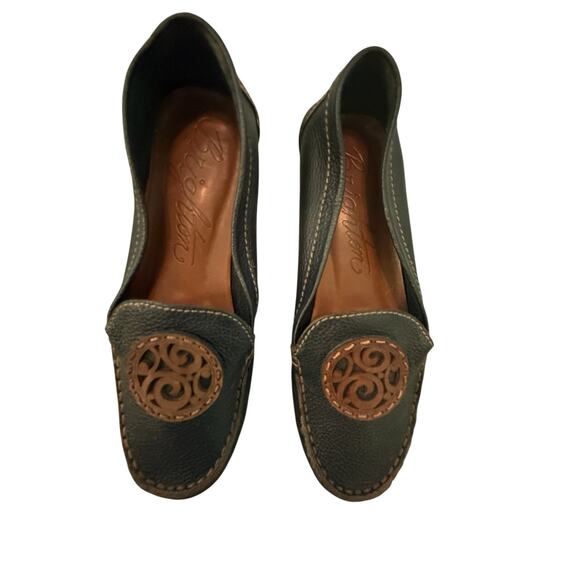 Brighton Leather Flats "Native" Made in Brazzil Black/Brown  7.5 - Picture 2 of 9